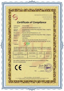 SRYLED CE-LVD Certificate