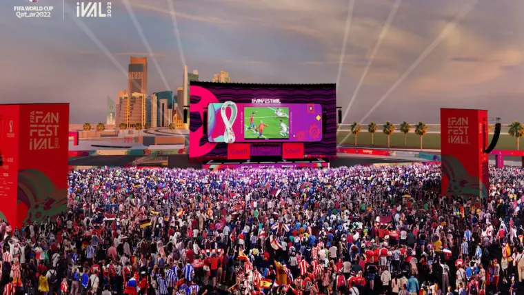 football fan festival with an gaint led screen