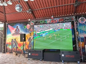 Pantallas LED para los aficionados que ven el partido
