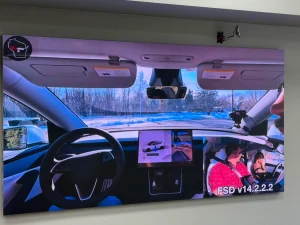 Close-up of P1.25 indoor LED video wall in USA